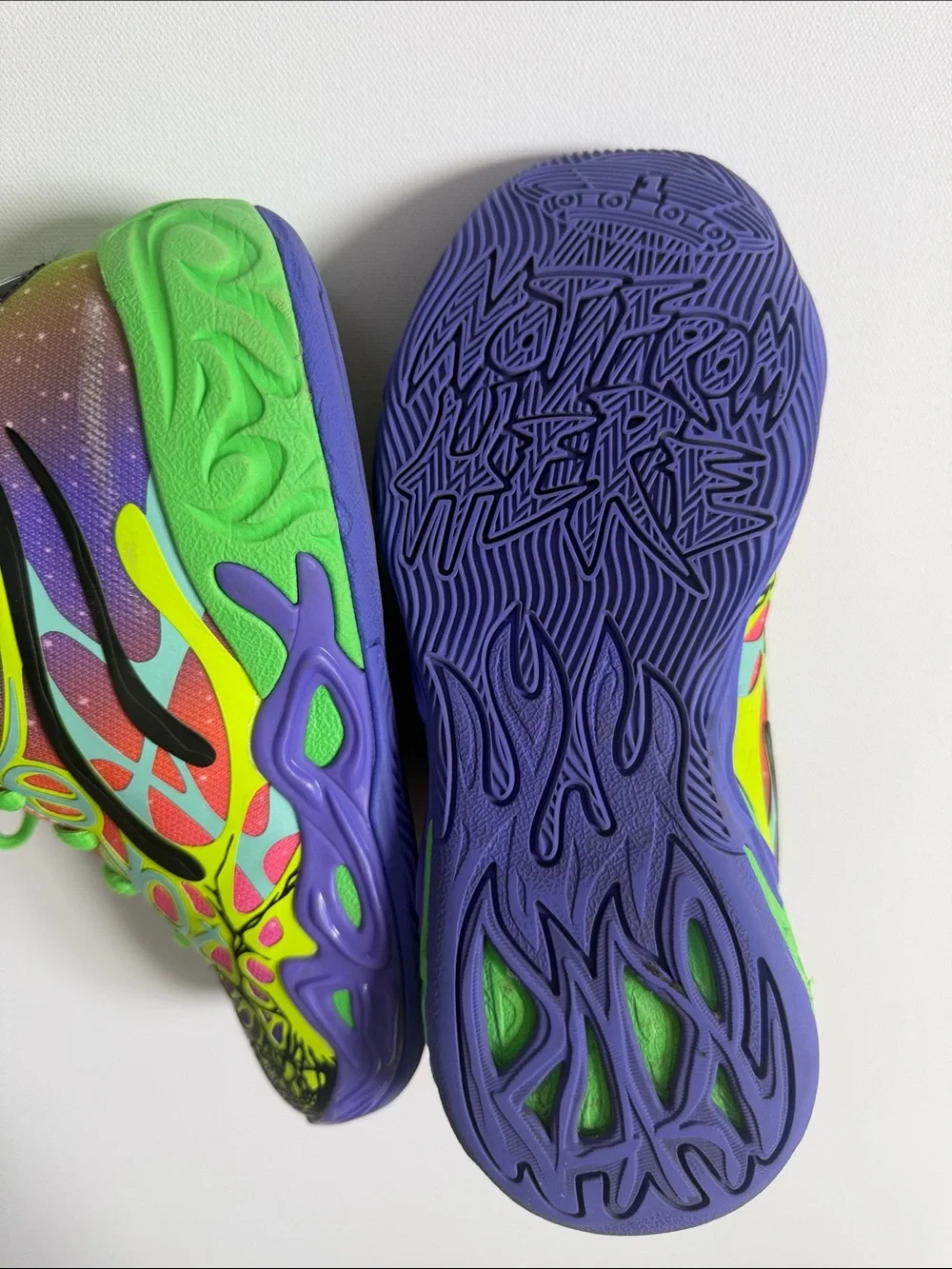 Nike Kids Green Neon Multi-Color Graphic Sneakers
